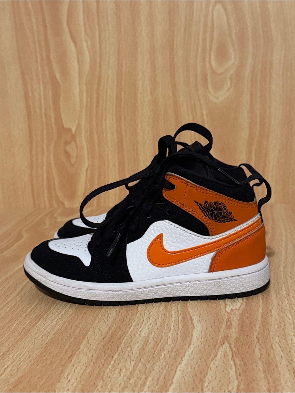 Jordan Kids Mid Sneakers - Black White Orange